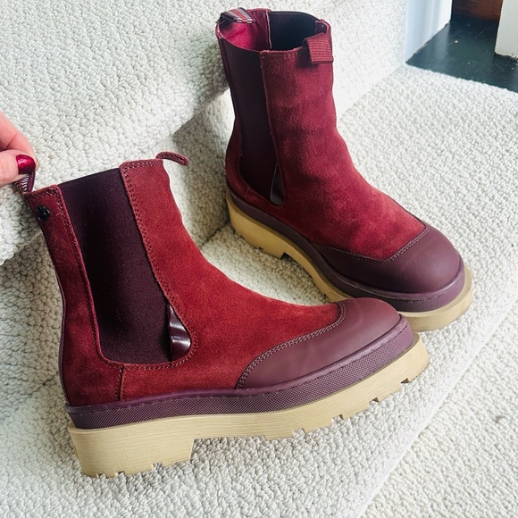 Scotch & Soda Shoes - Scotch & Soda Burgundy Ankle Platform Boots 38